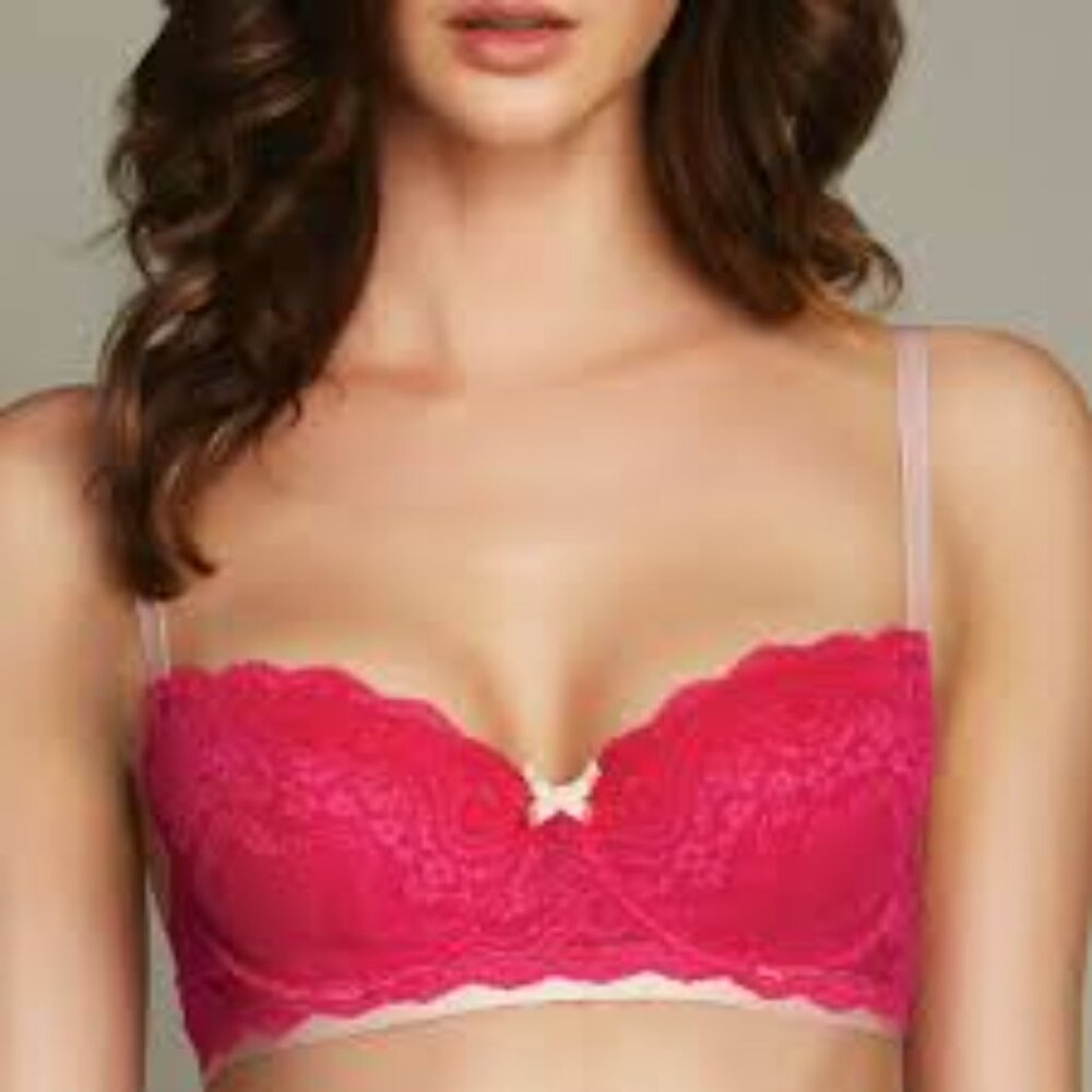 Elle MacPherson Balconette Contour Bra 34B Cloud Swing/ Bright Rose